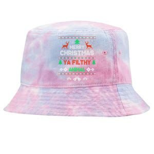 Funny Alone At Home Movies Merry Christmas You Filty Animal Gift Tie-Dyed Bucket Hat