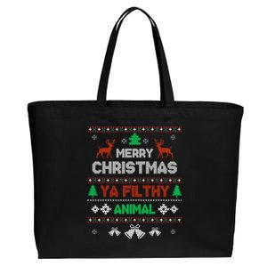 Funny Alone At Home Movies Merry Christmas You Filty Animal Gift Cotton Canvas Jumbo Tote