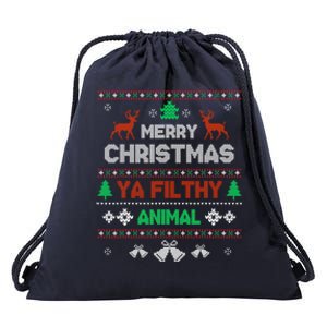 Funny Alone At Home Movies Merry Christmas You Filty Animal Gift Drawstring Bag