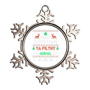 Funny Alone At Home Movies Merry Christmas You Filty Animal Gift Metallic Star Ornament