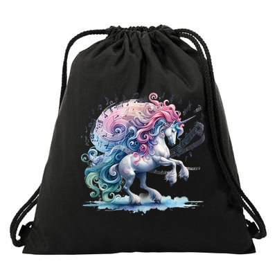 Fantasy Animals Amazing Musical Unicorn Friends Cute Gift Drawstring Bag