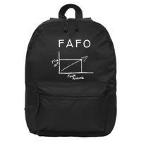Fuck Around And Find Out Funny Graph Fafo Chart Math Joke 16 in Basic Backpack
