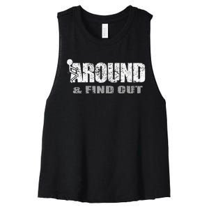 Fuck Around And Find Out Women's Racerback Cropped Tank