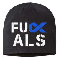 Fuck ALS Awareness Month Blue Ribbon Support Squad Fighter Sustainable Beanie