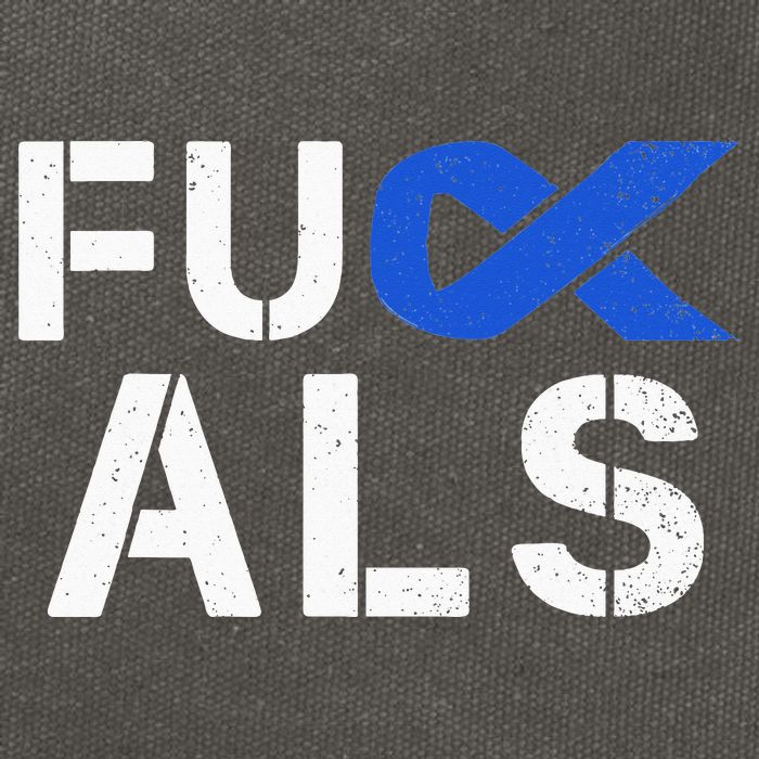 Fuck ALS Awareness Month Blue Ribbon Support Squad Fighter Cotton Canvas Backpack