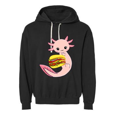 Funny Axolotl And Hamburger For Women Garment-Dyed Fleece Hoodie