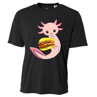 Funny Axolotl And Hamburger For Women Cooling Performance Crew T-Shirt