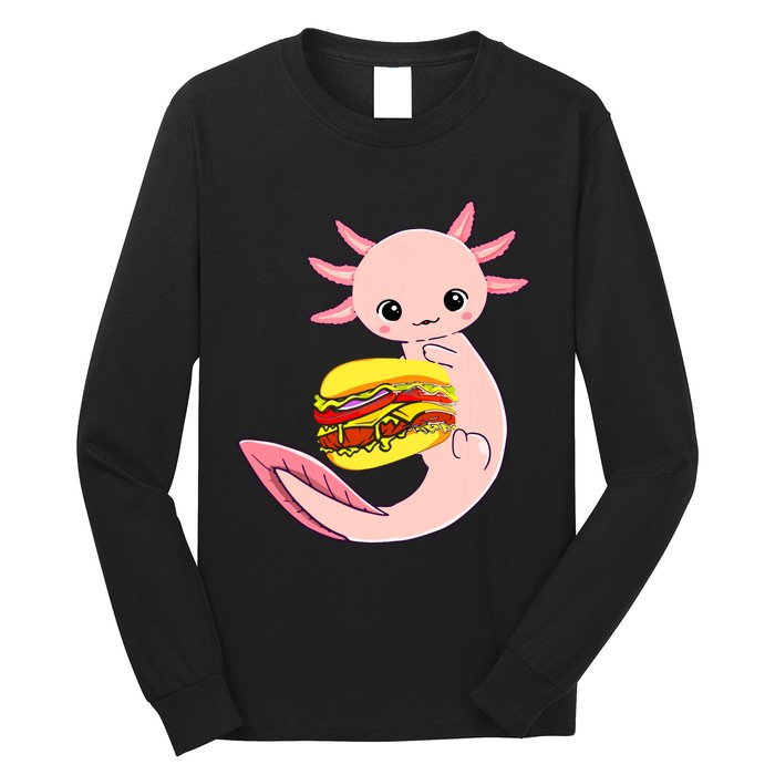 Funny Axolotl And Hamburger For Women Long Sleeve Shirt