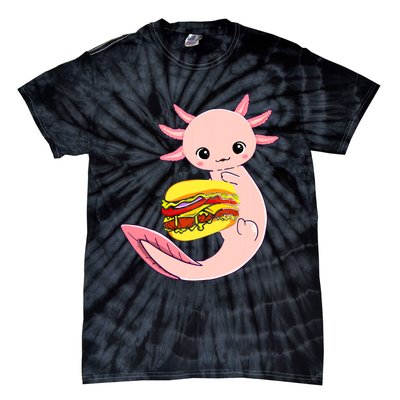 Funny Axolotl And Hamburger For Women Tie-Dye T-Shirt