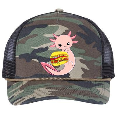 Funny Axolotl And Hamburger For Women Retro Rope Trucker Hat Cap