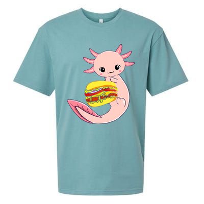 Funny Axolotl And Hamburger For Women Sueded Cloud Jersey T-Shirt