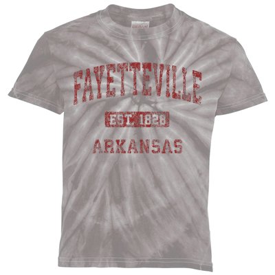 Fayetteville Arkansas Ar Vintage Kids Tie-Dye T-Shirt