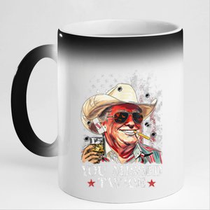 Funny Assassination Attempt Trump 2024 You Missed Twice 11oz Black Color Changing Mug