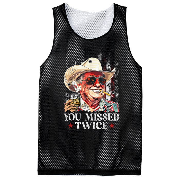 Funny Assassination Attempt Trump 2024 You Missed Twice Mesh Reversible Basketball Jersey Tank