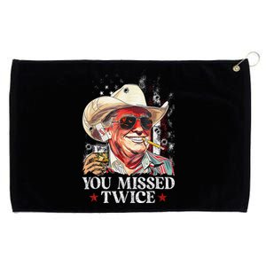 Funny Assassination Attempt Trump 2024 You Missed Twice Grommeted Golf Towel