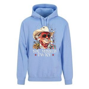 Funny Assassination Attempt Trump 2024 You Missed Twice Unisex Surf Hoodie