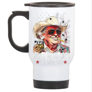 Funny Assassination Attempt Trump 2024 You Missed Twice Stainless Steel Travel Mug