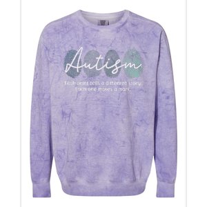 Fingerprint Autism Awareness Retro Neurodiversity Acceptance Colorblast Crewneck Sweatshirt