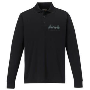 Fingerprint Autism Awareness Retro Neurodiversity Acceptance Performance Long Sleeve Polo