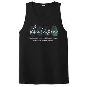 Fingerprint Autism Awareness Retro Neurodiversity Acceptance PosiCharge Competitor Tank