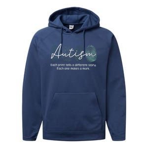 Fingerprint Autism Awareness Retro Neurodiversity Acceptance Performance Fleece Hoodie