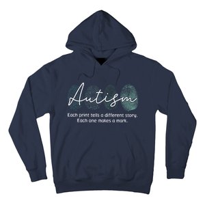 Fingerprint Autism Awareness Retro Neurodiversity Acceptance Hoodie