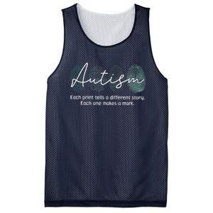 Fingerprint Autism Awareness Retro Neurodiversity Acceptance Mesh Reversible Basketball Jersey Tank