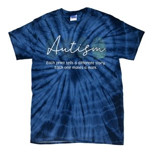 Fingerprint Autism Awareness Retro Neurodiversity Acceptance Tie-Dye T-Shirt