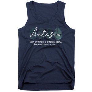 Fingerprint Autism Awareness Retro Neurodiversity Acceptance Tank Top