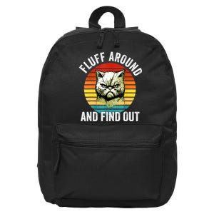 Fluff Around And Find Out Cat Lover Mom Dad Kitten 16 in Basic Backpack