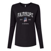 Fairhope Alabama Al Vintage American Flag Sports Design Womens Cotton Relaxed Long Sleeve T-Shirt