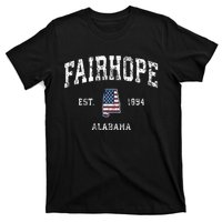 Fairhope Alabama Al Vintage American Flag Sports Design T-Shirt