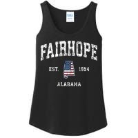 Fairhope Alabama Al Vintage American Flag Sports Design Ladies Essential Tank