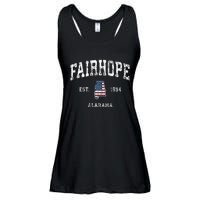 Fairhope Alabama Al Vintage American Flag Sports Design Ladies Essential Flowy Tank