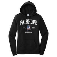 Fairhope Alabama Al Vintage American Flag Sports Design Women's Pullover Hoodie