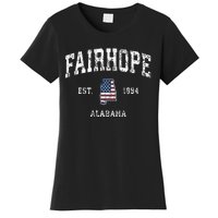 Fairhope Alabama Al Vintage American Flag Sports Design Women's T-Shirt