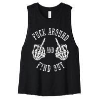 Fuck Around And Find Out The Original Women's Racerback Cropped Tank