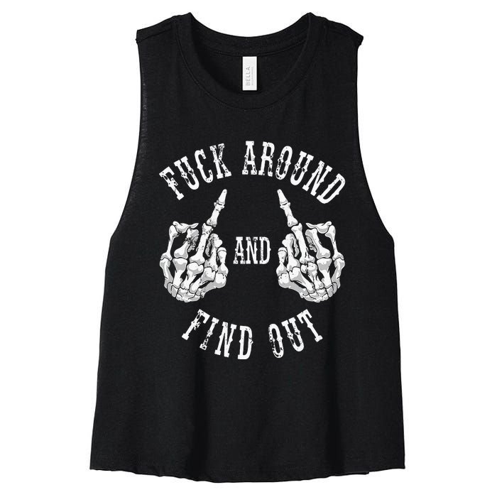 Fuck Around And Find Out The Original Women's Racerback Cropped Tank