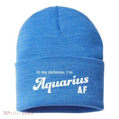 Funny Astrology Aquarius Gift Sustainable Knit Beanie