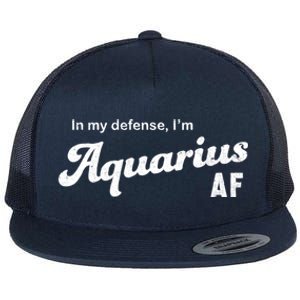 Funny Astrology Aquarius Gift Flat Bill Trucker Hat