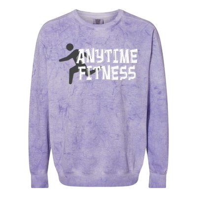 Fitness At Anytime Funny Workout Desisgn Best Awesome Colorblast Crewneck Sweatshirt