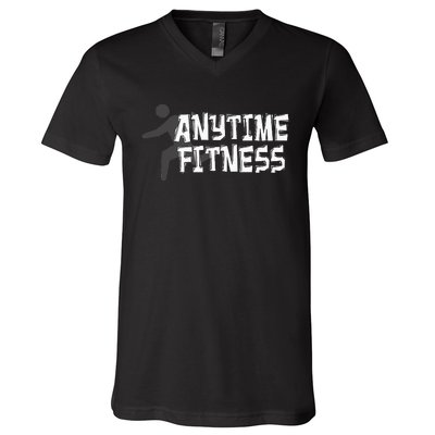 Fitness At Anytime Funny Workout Desisgn Best Awesome V-Neck T-Shirt