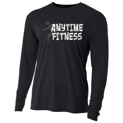 Fitness At Anytime Funny Workout Desisgn Best Awesome Cooling Performance Long Sleeve Crew