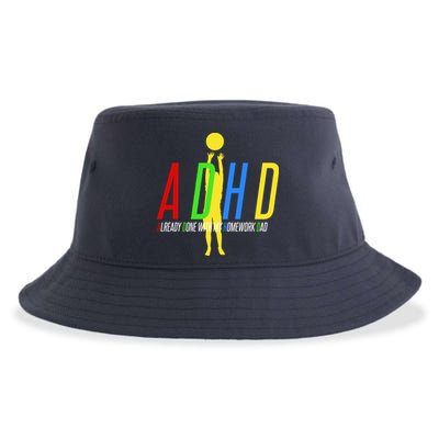 Funny ADHD Already Done With My Homework Dad Sustainable Bucket Hat