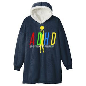 Funny ADHD Already Done With My Homework Dad Hooded Wearable Blanket