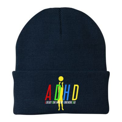 Funny ADHD Already Done With My Homework Dad Knit Cap Winter Beanie