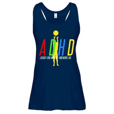 Funny ADHD Already Done With My Homework Dad Ladies Essential Flowy Tank