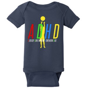 Funny ADHD Already Done With My Homework Dad Baby Bodysuit