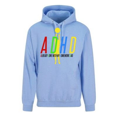 Funny ADHD Already Done With My Homework Dad Unisex Surf Hoodie