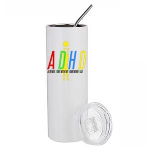 Funny ADHD Already Done With My Homework Dad Stainless Steel Tumbler